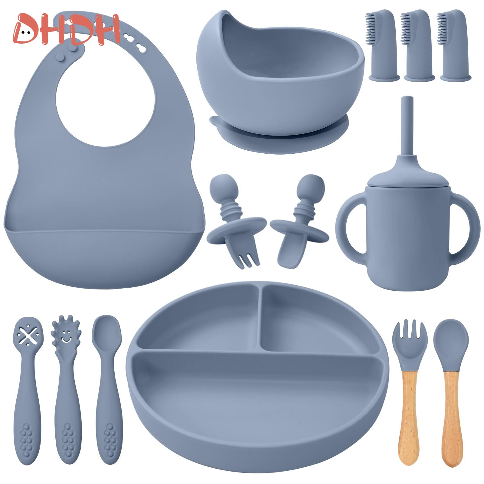 Baby Led Weaning Set - Silicone Baby Feeding Set Tableware Baby
