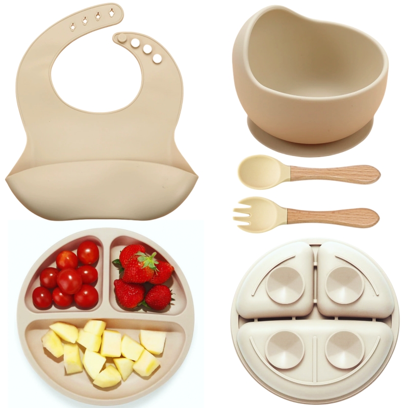 Baby Led Weaning Set - 5Pcs Silicone Baby Feeding Set Safe