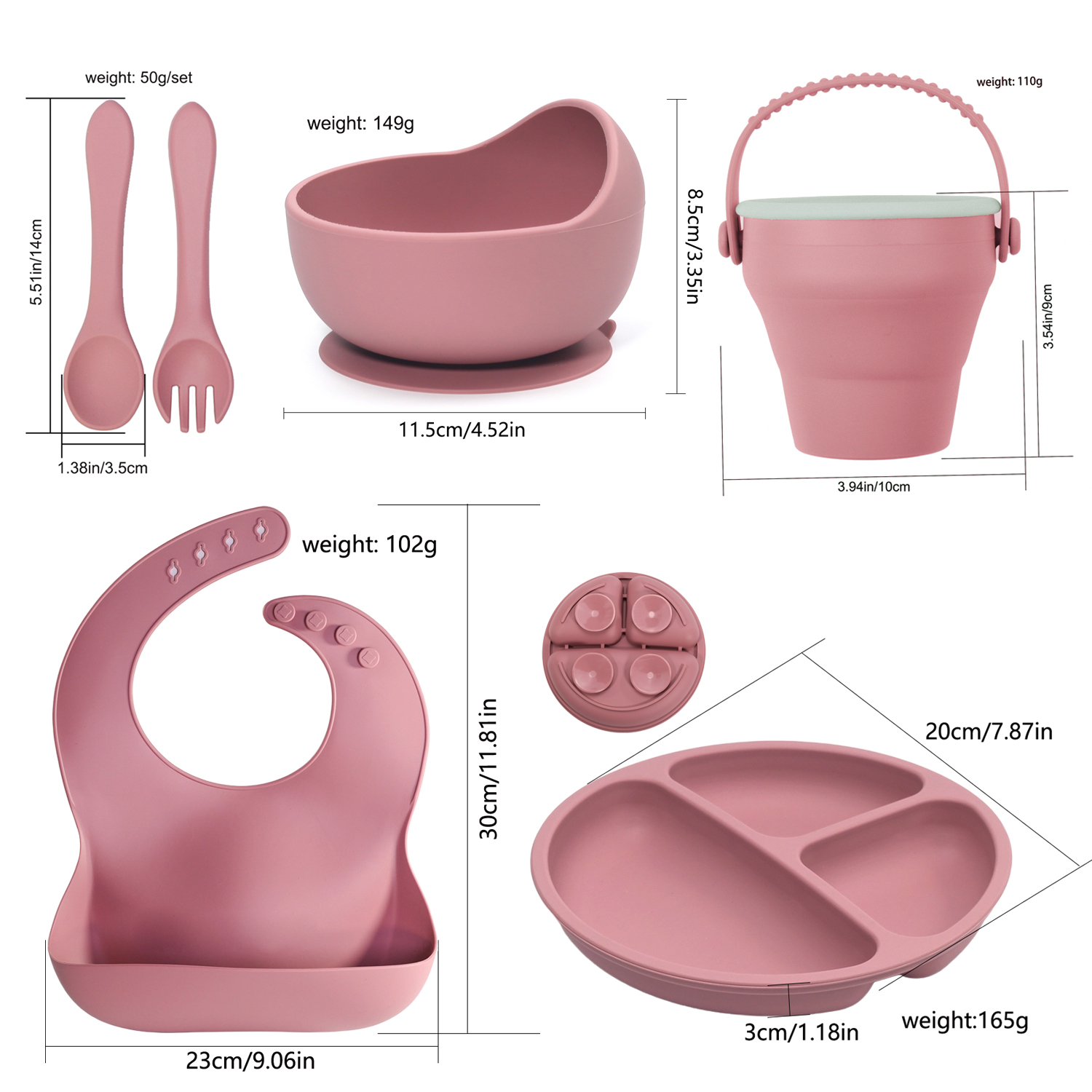 Baby Led Weaning Set - Silicone Baby Feeding Set, Baby Led