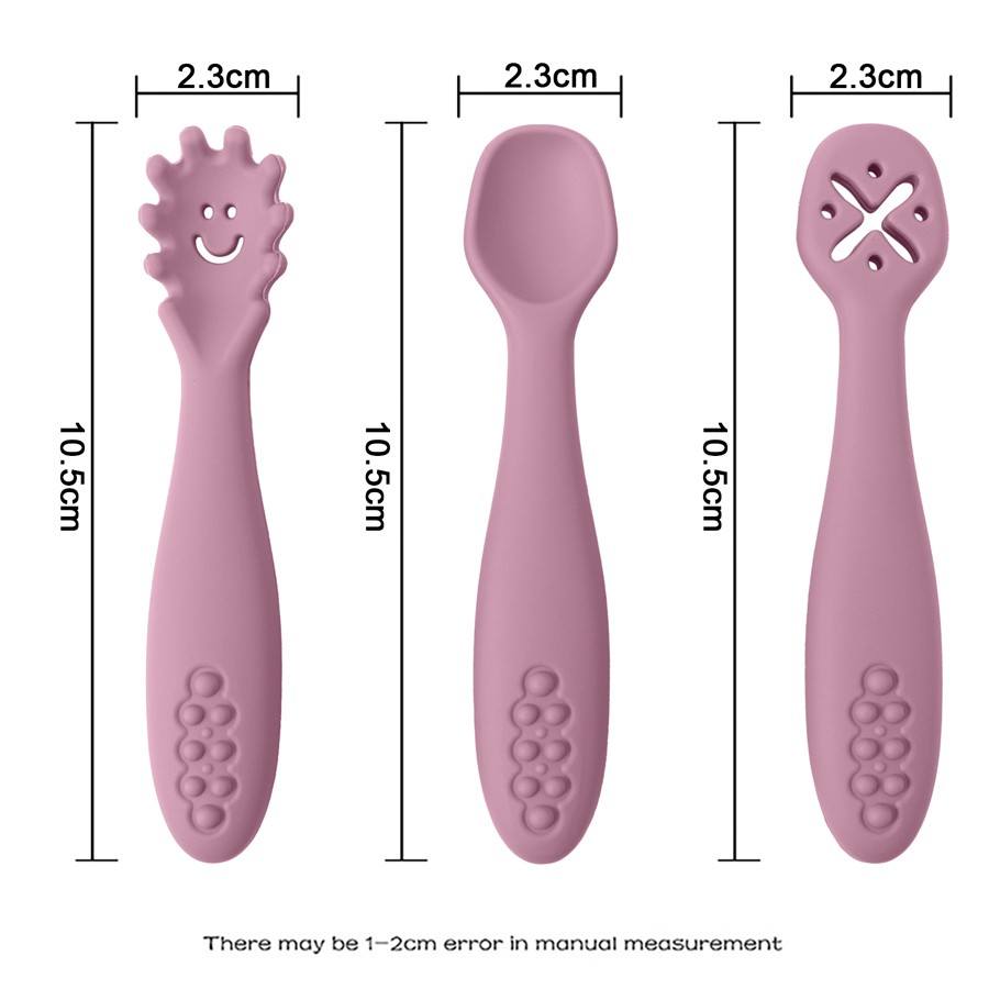 3PCS Silicone Spoon Fork For B - Baby Led Weaning Set ulasan dan harga
