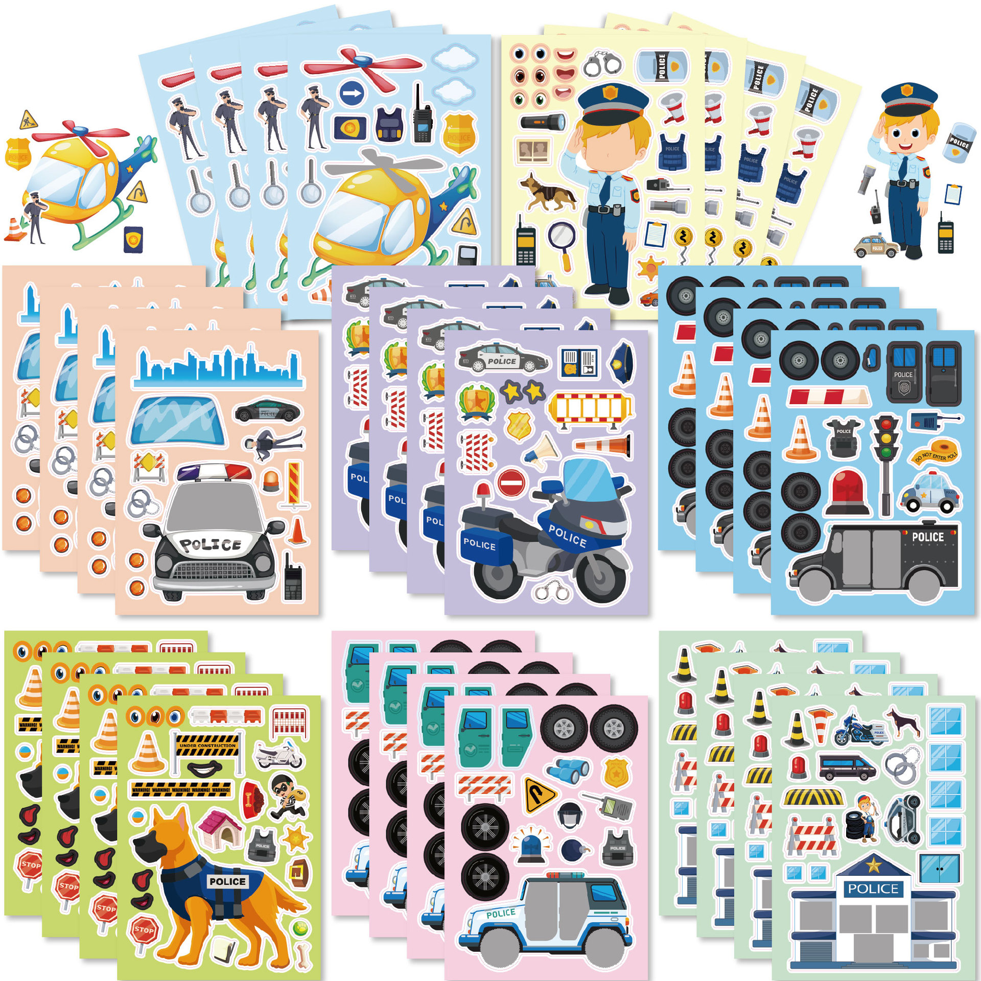 16Sheets Cartoon Vocation Poli - Baby Products Gift ulasan dan harga