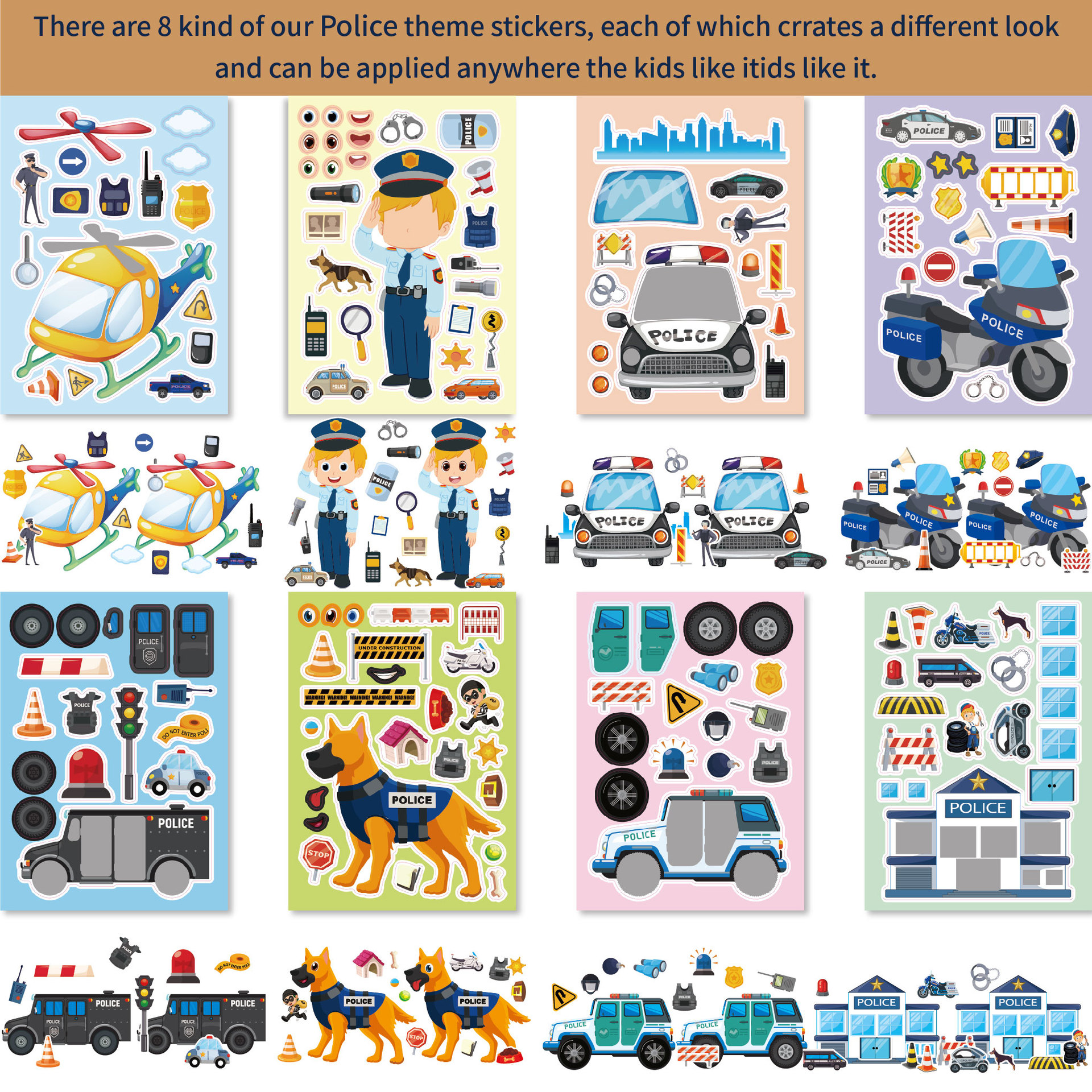 16Sheets Cartoon Vocation Poli - Baby Products Gift ulasan dan harga